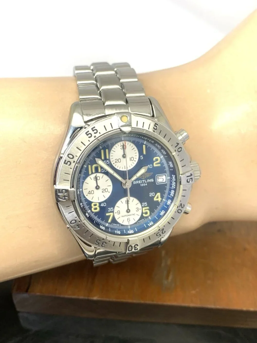 Breitling Men's Watch A13035.1 Swiss Automatic Chronograph Blue Dial Steel 41mm